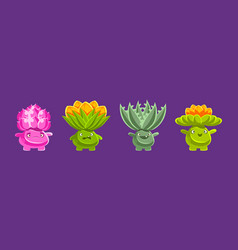 Cute Funny Plant Character With Fantasy Succulent