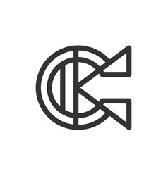 Letter Ck Line Logo Design