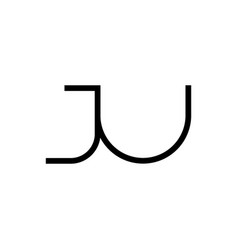 Minimal Letters Ju Logo Design