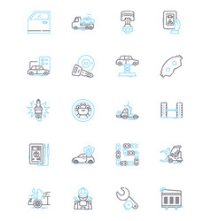 Banking Market Linear Icons Set Financial