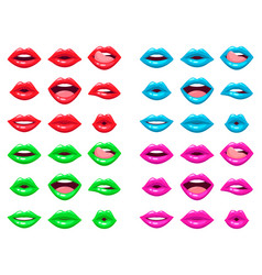 Female Mouths With Colorful Lipstick