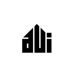 Letter A U I Home Geometric Symbol Simple Logo