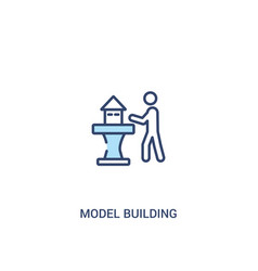 Model Building Concept 2 Colored Icon Simple Line