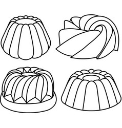 Black Outline Bundt Cake Icon