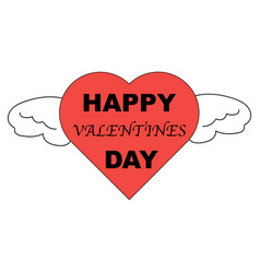 Happy Valentines Day Heart With Wings Svg