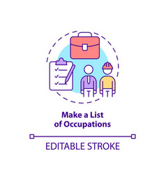 Make List Of Occupations Concept Icon