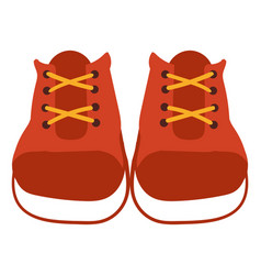 Red Sneakers Pair Cute Cartoon Kid Shoes