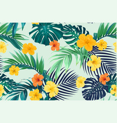 Tropical Pattern With Green Palm Leaves