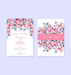 Wedding Invitation Card With Beautiful Blue