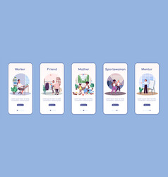 Women Social Roles Onboarding Mobile App Screen