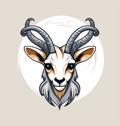 Goat Head On White Background