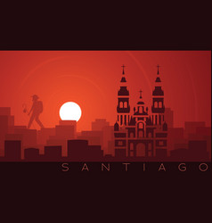 Santiago Compostela Low Sun Skyline Scene