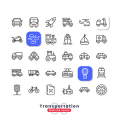 Transportation Outline Icons