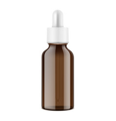 Amber Glass Nasal Dropper Bottle Isolated