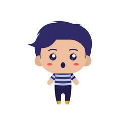 Cute Boy Character On White Background