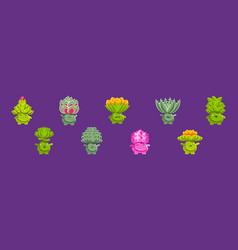 Cute Funny Plant Character With Fantasy Succulent