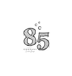 Hand Drawing Number 85 Logo Icon Design