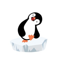 Penguin On Ice Floe Cartoon