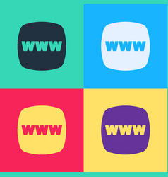 Pop Art Website Template Icon Isolated On Color