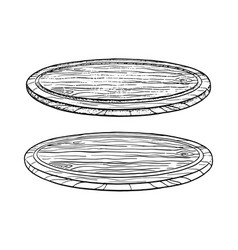 Wooden Round Cutting Board Sketch