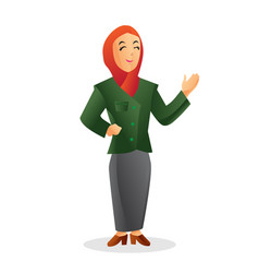 An Woman Teacher Character Wearing Red Hijab