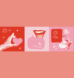 Retro Riso Valentine S Day Collage Square Covers