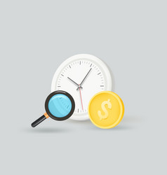 Time Is Money Concept With Clock Coin