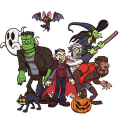 Classic Halloween Characters Cartoon