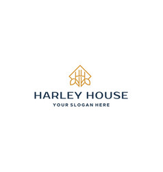 Flat Harley House Building Real Estate Logo Design