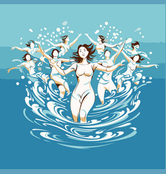 Group Of People Dancing In The Water