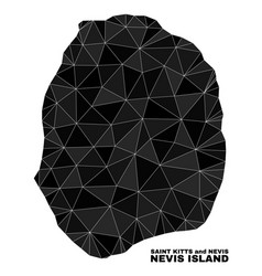 Triangle Filled Nevis Island Map