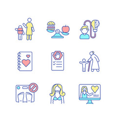 Self Care Practice Rgb Color Icons Set