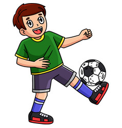 Boy Balancing A Soccer Ball Foot Cartoon Clipart