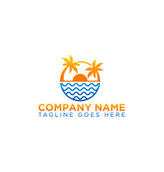 Beach Logo With Water Waves Modern Icon