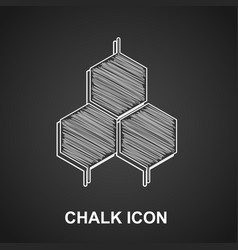 Chalk Chemical Formula Icon Isolated On Black