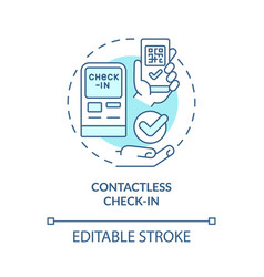 Contactless Check In Turquoise Concept Icon