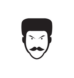 Face Man With Mustache Thin Logo Design Graphic