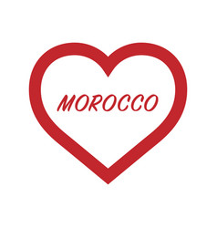 Morocco Flag In Heart I Love My Country Sign