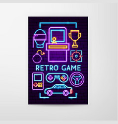 Retro Game Neon Flyer