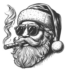 Cool Santa Claus With Sunglasses And Cigar