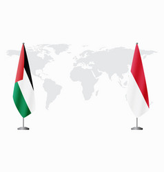 Palestine And Monaco Flags For Official Meeting