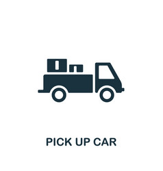 Pick Up Car Icon Monochrome Simple Element From