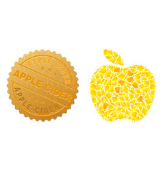 Apple Icon Mosaic Of Golden Fractions And Metallic