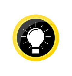 Light Bulb On Round Button Badge