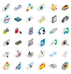 Main Support Icons Set Isometric Style