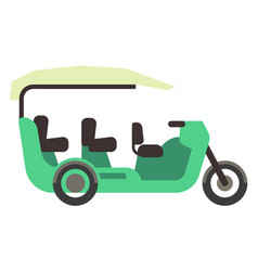 Passenger Tricycle Icon Green Asian City