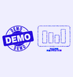 Blue Grunge Demo Stamp And Online Chart Mosaic