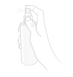 Hand Holding Spray Bottle Sketch