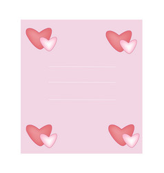 Pink Letterhead With Hearts Card With Hearts