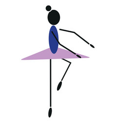 Purple Ballerina On A White Background